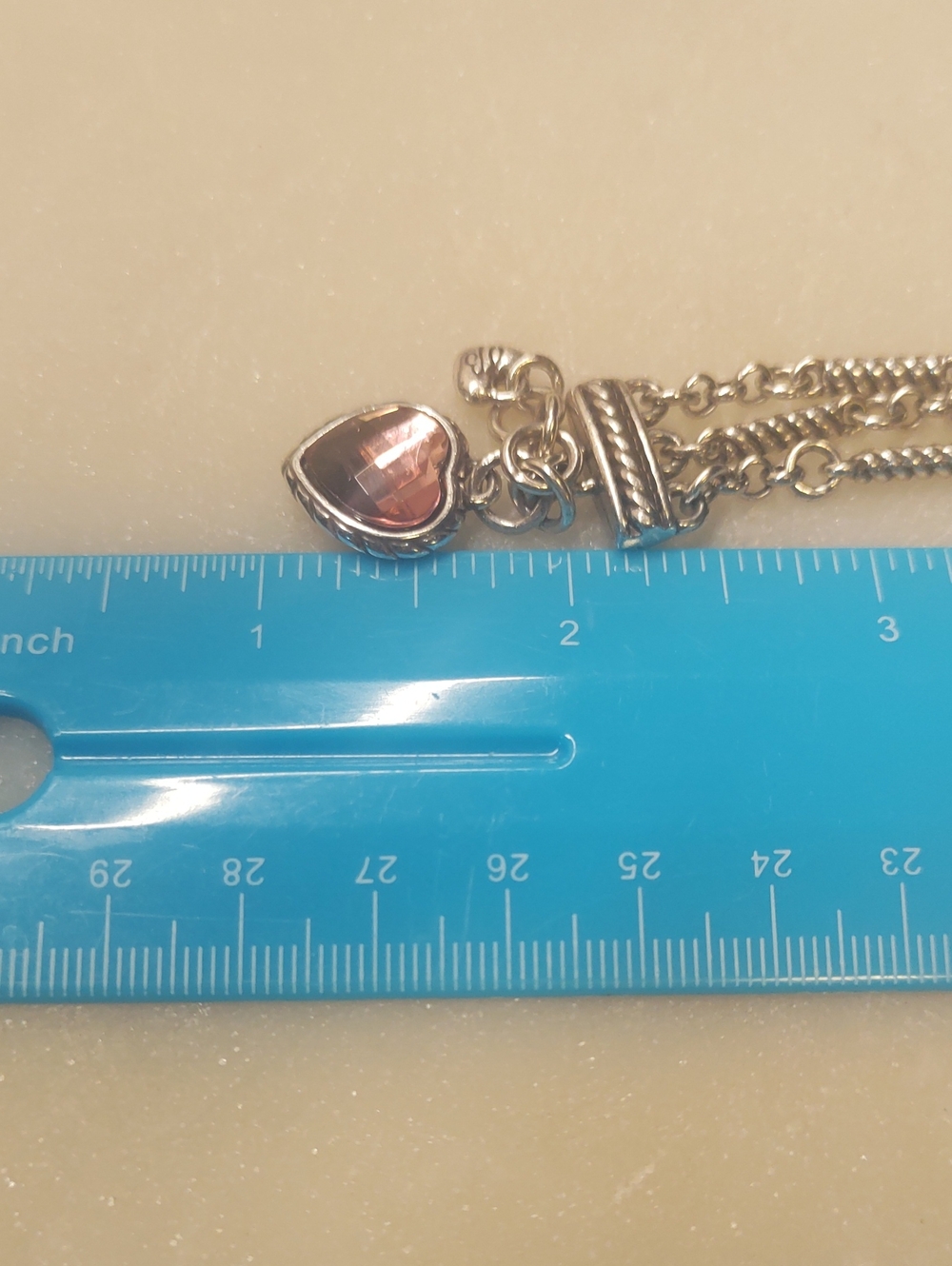 Brighton Crystal Heart Charm Newport Bracelet Light Rose Pink And Silver - Picture 8 of 11